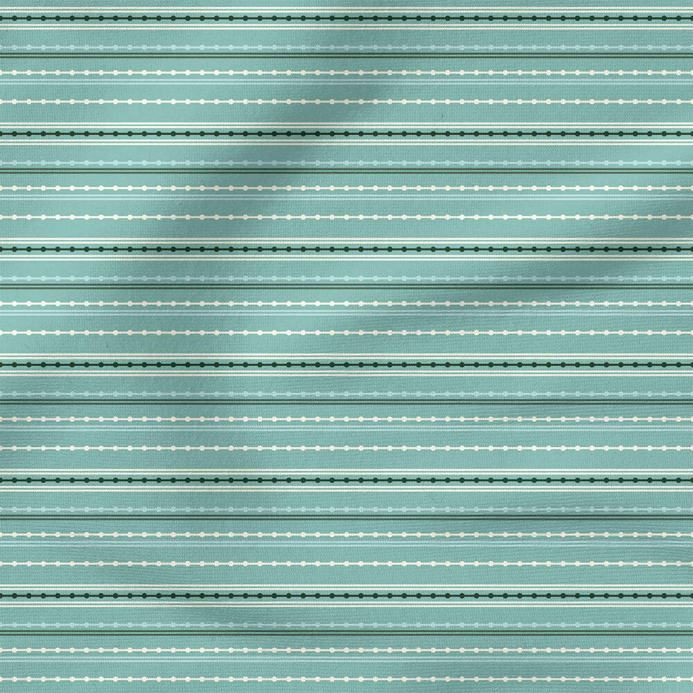 Holiday Stripes (Icy Teal) | Stripes and Shapes, Exclusive Designs Fabric Design | Blissful Flamingo